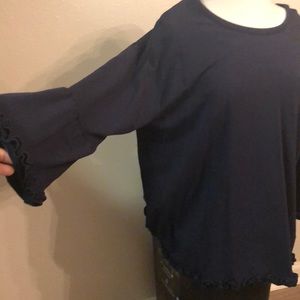 Blue blouse with peplum arms